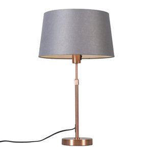 Stolní lampa měděná se stínidlem šedá 35 cm nastavitelná - Parte