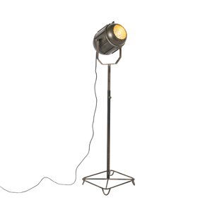 Průmyslová stojací lampa bronzová 140 cm - Broca