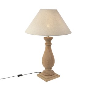 Venkovská stolní lampa s plátěným odstínem béžová 55 cm - Lopuch