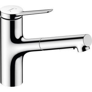 Dřezová baterie Hansgrohe Zesis M33 s vytahovací sprškou, 2 proudy chrom 74821000