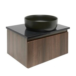 Koupelnová skříňka s žulovou deskou SAT Evolution 58x30x44,8 cm ořech mat SATEVO60NAZ