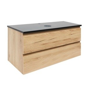 Koupelnová skříňka s krycí deskou z kamene SAT B-Way 99x50x45 cm dub mat BWAY2100OAKTK