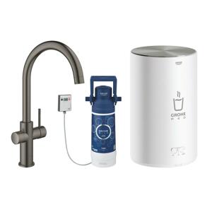 Dřezová baterie Grohe Red Duo kartáčovaný Hard Graphite 30083AL1