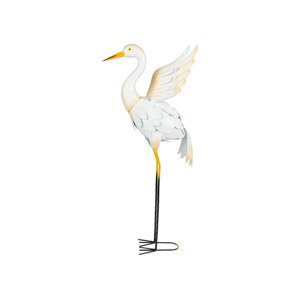 LIVARNO home Kovový dekorativní pták (bílá volavka)