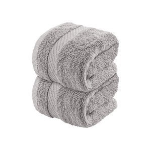 LIVARNO home Froté ručník pro hosty, 30 x 50 cm, 2 ku (světle šedá)