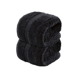 LIVARNO home Froté ručník pro hosty, 30 x 50 cm, 2 ku (černá)