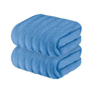 LIVARNO home Froté ručník, 50 x 100 cm, 2 kusy (modrá)