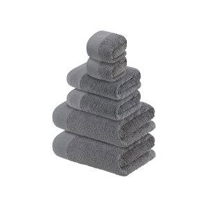 LIVARNO home Sada froté ručníků, 6dílná (tmavě šedá)
