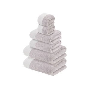 LIVARNO home Sada froté ručníků, 6dílná (světle šedá)