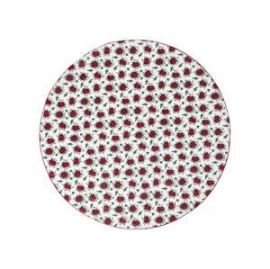 LIVARNO home Ubrus (kulatý, červená/květiny)