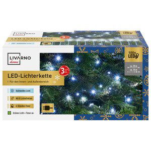 LIVARNO home Světelný LED řetěz, 100 LED (studená bílá)