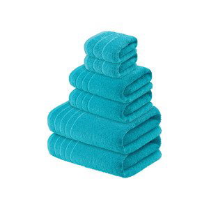 LIVARNO home Sada froté ručníků, 6dílná (tyrkysová)
