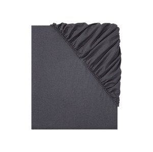 LIVARNO home Napínací prostěradlo z jemného flanelu, 90-100 x 200 cm (tmavě šedá)