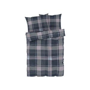 LIVARNO home Ložní povlečení z jemného flanelu, 240 x (káro/navy modrá )