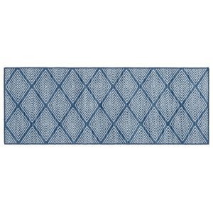 LIVARNO home Kuchyňský koberec, 67 x 180 cm  (modrá/geometrický vzor)