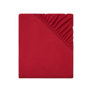 LIVARNO home Žerzejové napínací prostěradlo, 90-100 x 200 cm (červená)