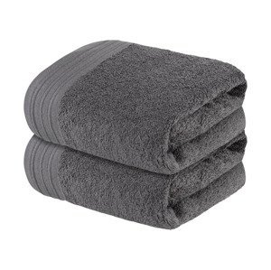 LIVARNO home Froté ručník, 50 x 100 cm, 2 kusy (tmavě šedá)