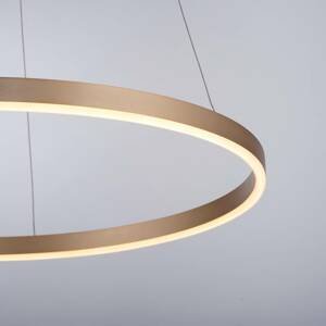 Leuchten Direkt LED závěsné světlo Ritus, Ø 58,5cm, mosaz matná