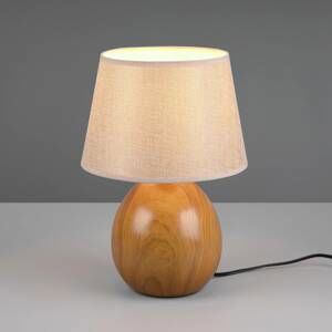Reality Leuchten Stolní lampa Loxur výška 35cm béžová/vzhled dřevo