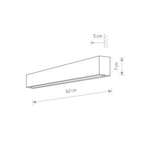 Euluna Nástěnné svítidlo Straight S, 62 cm, bílé