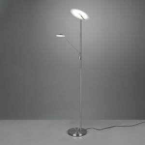 Trio Lighting LED stojací lampa Brantford, lampa na čtení nikl