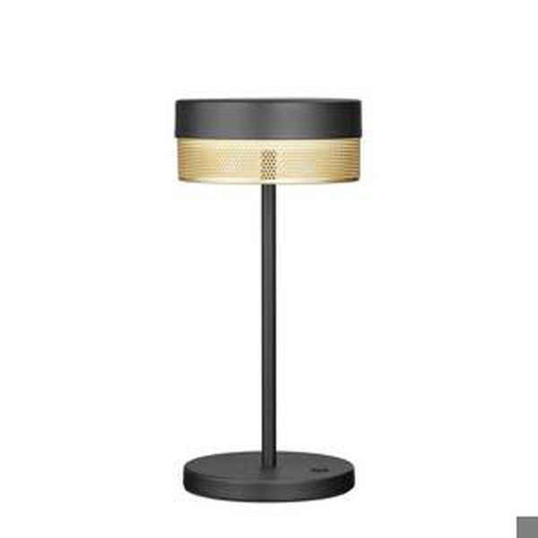HELL LED stolní lampa Mesh, baterie, 30cm černá/zlatá