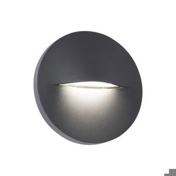Viokef Venkovní nástěnné svítidlo LED Vita, tmavě šedé, Ø 14 cm