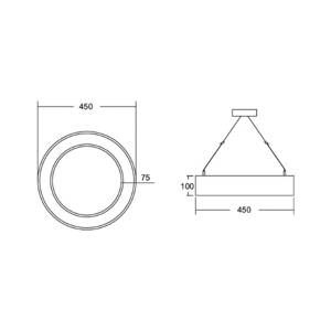 BRUMBERG BRUMBERG Biro Circle Ring10 Ø 45cm nahoru/dolů CA černá 3000 K