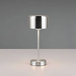 Reality Leuchten Nabíjecí stolní lampa Jeff LED, niklová barva, výška 30 cm, kov