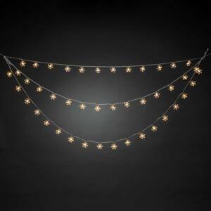 Konstsmide Christmas LED světelný závěs, 44 teplá bílá zářící vločka