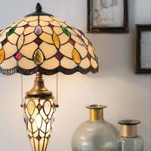 Clayre&Eef Stolní lampa 5182 s barevným stínidlem Tiffany