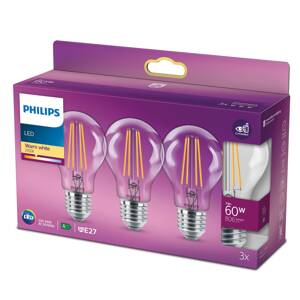 Philips Philips LED Classic E27 A60 7W 827 čirá 3ks