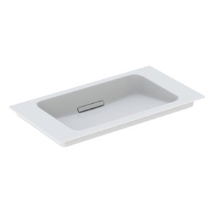 Geberit ONE - Umyvadlo nábytkové 750x400x130 mm, skrytý přepad, bez otvoru pro baterii, vodorovný odtok, KeraTect, bílá 500.391.01.3