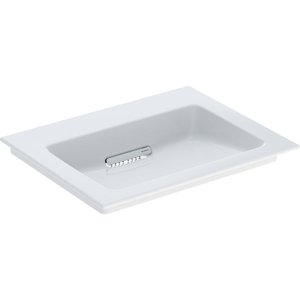 Geberit ONE - Umyvadlo nábytkové 600x480x130 mm, skrytý přepad, bez otvoru pro baterii, vodorovný odtok, KeraTect, bílá 505.001.00.1