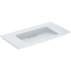 Geberit ONE - Umyvadlo nábytkové 900x480x130 mm, skrytý přepad, bez otvoru pro baterii, vodorovný odtok, KeraTect, bílá 505.005.00.1