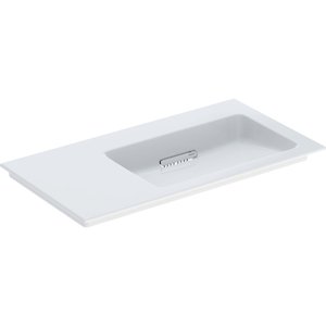 Geberit ONE - Umyvadlo nábytkové 900x480x131 mm, skrytý přepad, bez otvoru pro baterii, vodorovný odtok, KeraTect, bílá 505.013.00.1