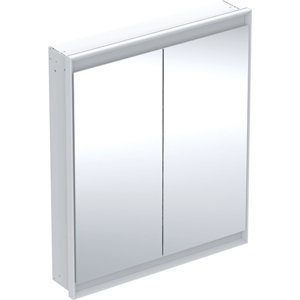 Geberit ONE - Zrcadlová skříňka s LED osvětlením, 750x900x150 mm, 2 dvířka, vestavná, bílá 505.802.00.2