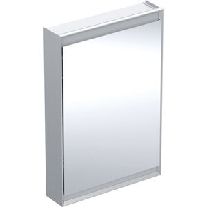 Geberit ONE - Zrcadlová skříňka s LED osvětlením, 600x900x150 mm, panty vpravo, hliník 505.811.00.1