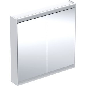 Geberit ONE - Zrcadlová skříňka s LED osvětlením, 900x900x150 mm, 2 dvířka, bílá 505.813.00.2