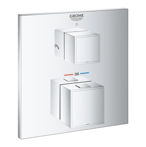 Grohe Grohtherm Cube - Termostatická baterie pod omítku pro 2 spotřebiče, chrom 24154000