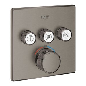 Grohe Grohtherm SmartControl - Termostatická baterie pod omítku, 3 ventily, kartáčovaný Hard Graphite 29126AL0