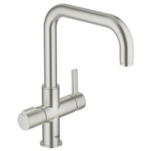 Grohe Red - Páková dřezová baterie Duo, supersteel 30097DC0