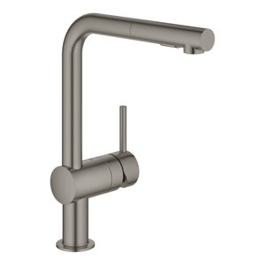 Grohe Minta - Dřezová baterie s výsuvnou sprškou, kartáčovaný Hard Graphite 30274AL0