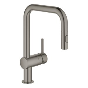 Grohe Minta - Dřezová baterie s výsuvnou sprškou, kartáčovaný Hard Graphite 32322AL2