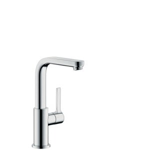 Hansgrohe Metris S - Umyvadlová baterie s otočným výtokem a výpustí, chrom 31159000