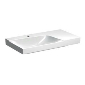 Geberit Xeno 2 - Umyvadlo 900x480 mm, otvor pro baterii, bez přepadu, s odkládací plochou vpravo, s KeraTect, bílá 500.533.01.1