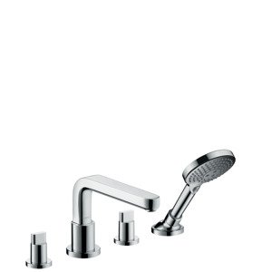 Hansgrohe Metris - Čtyřotvorová vanová baterie na okraj vany s výtokem 220 mm, chrom 31447000