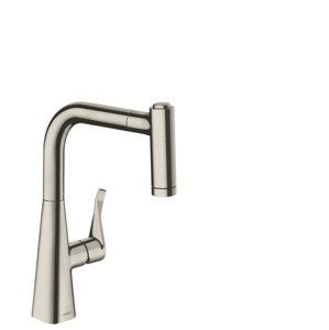 Hansgrohe Metris - Dřezová baterie s výsuvnou sprškou, vzhled nerezu 14834800