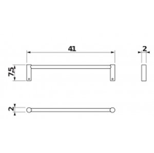 Jika Basic - Držák ručníků, délka 410 mm, chrom H3813A10040001