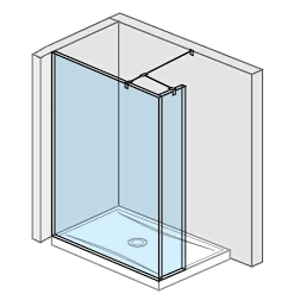 Jika Pure - Skleněná stěna boční, 1300x200x2000 mm, s úpravou Jika Perla Glass H2674270026681